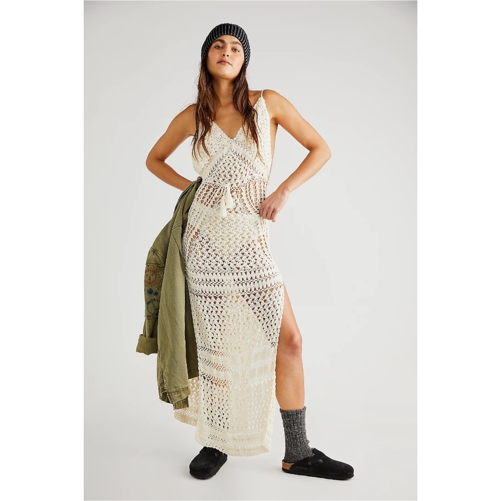 Flook The Label × Free People Rylee Maxi Dress Ivory Nwt
